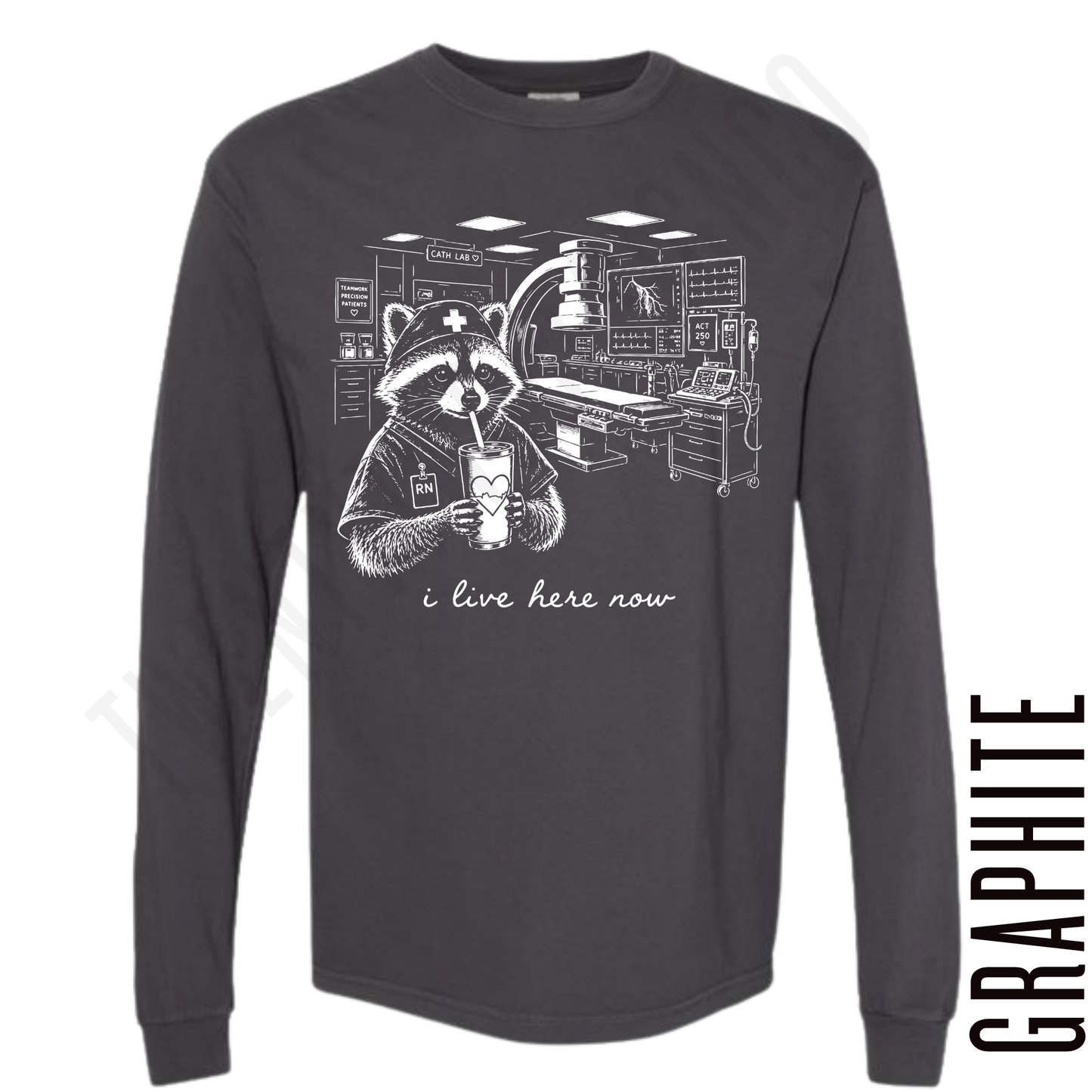 CARDIOLOGY LIVE HERE LONG SLEEVE!