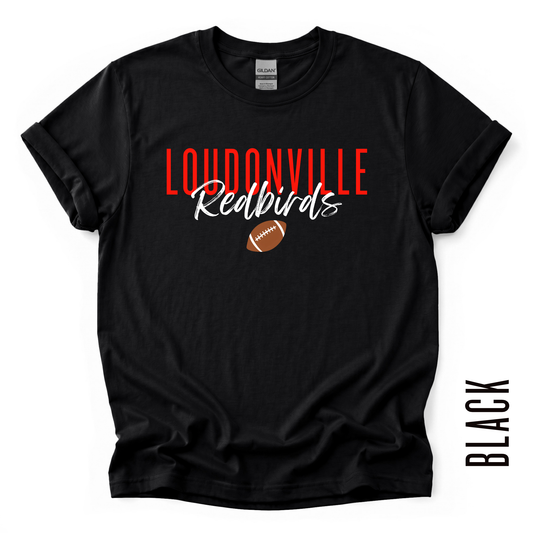 YOUTH LOUDONVILLE REDBIRD FOOTBALL TEE!