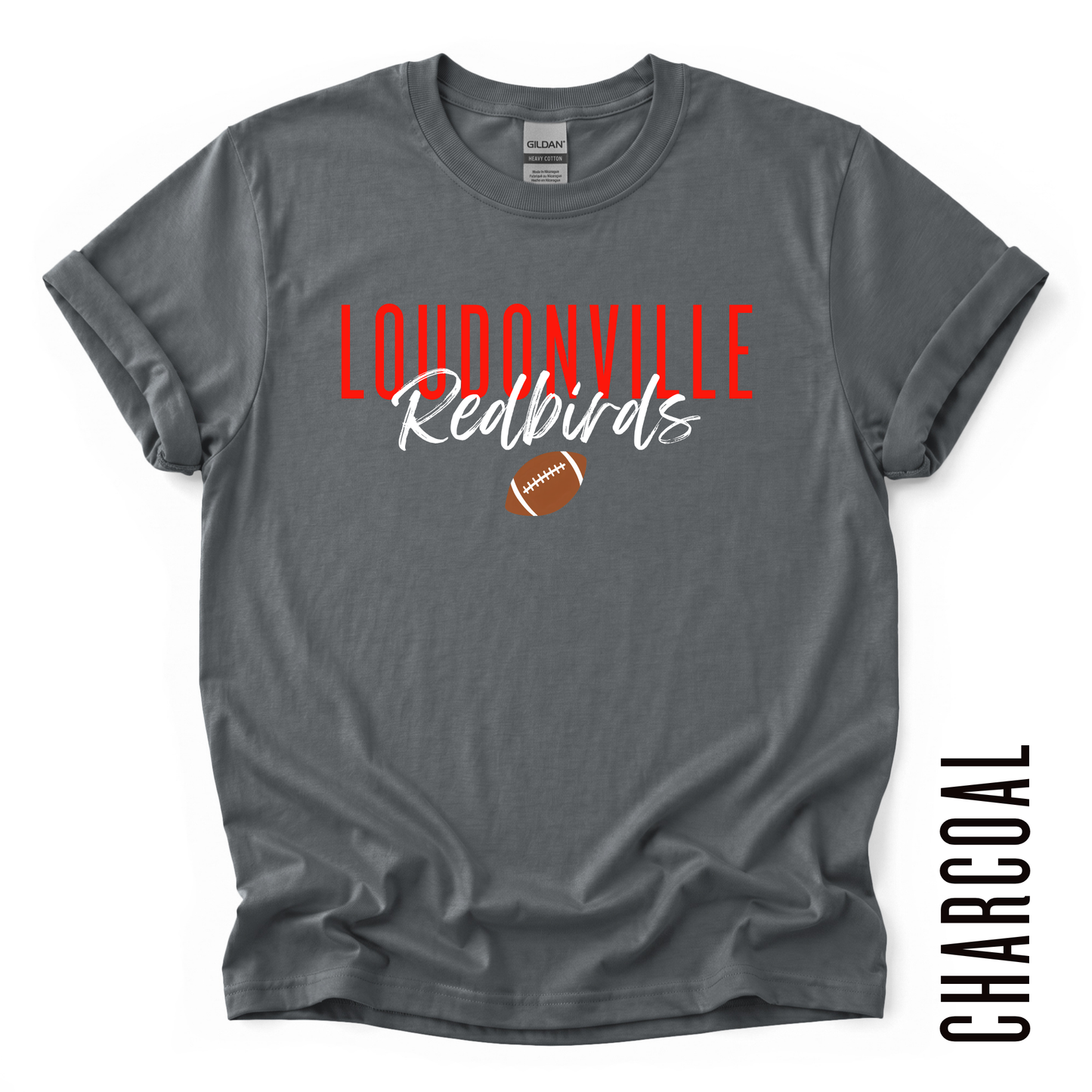 YOUTH LOUDONVILLE REDBIRD FOOTBALL TEE!