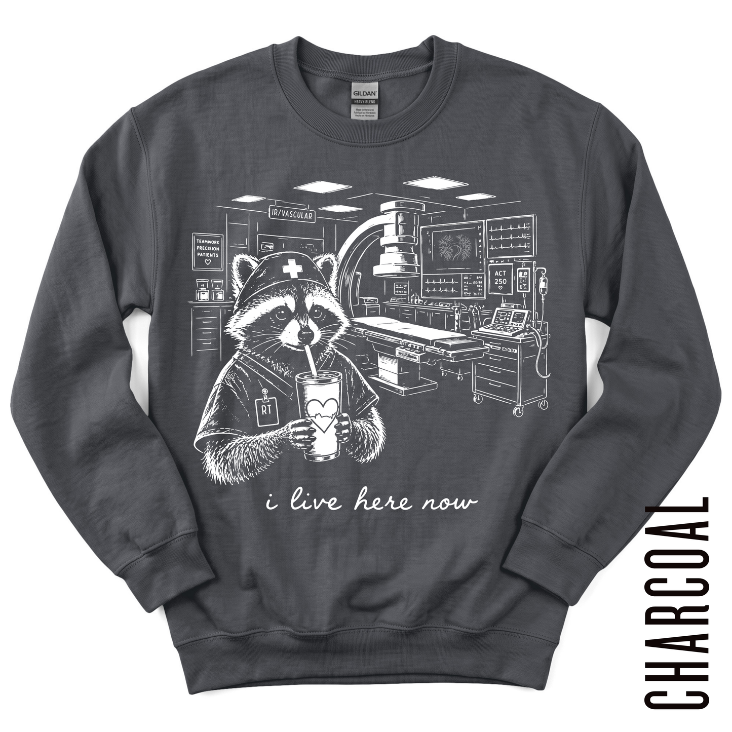 IR VASCULAR RT LIVE HERE GILDAN CREWNECK!