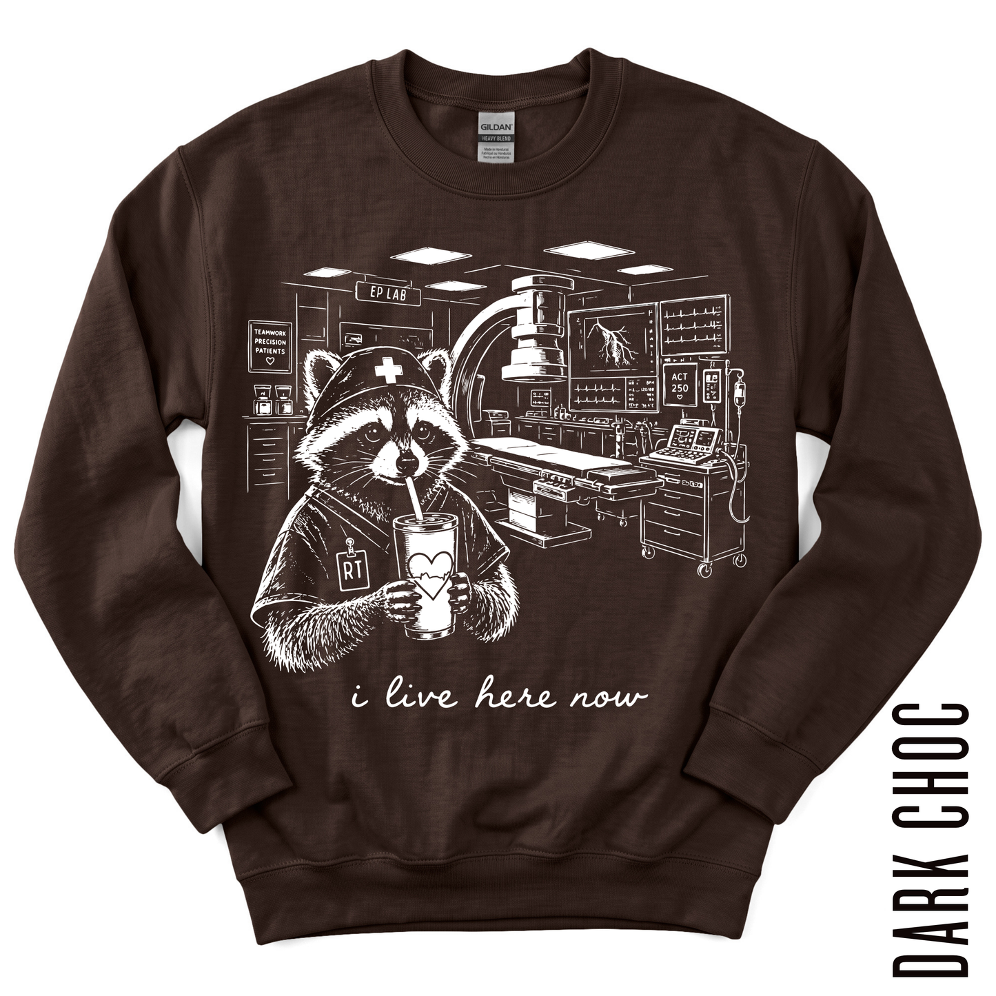 EP LAB RT LIVE HERE GILDAN CREWNECK!