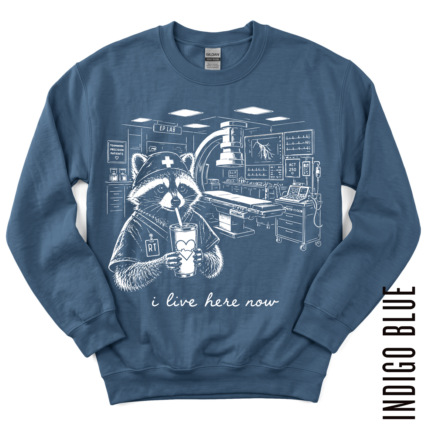 EP LAB RT LIVE HERE GILDAN CREWNECK!