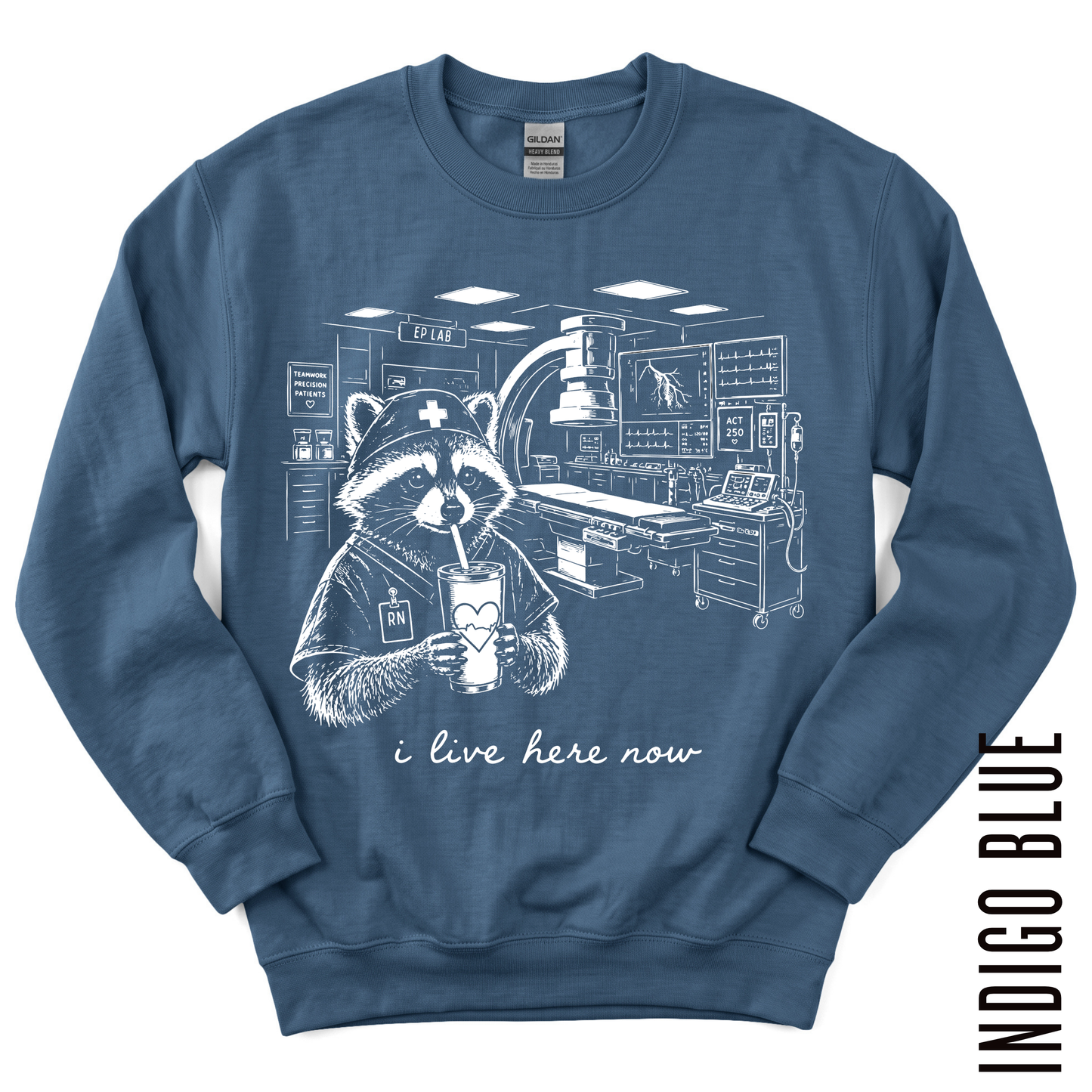 EP LAB RN LIVE HERE GILDAN CREWNECK!