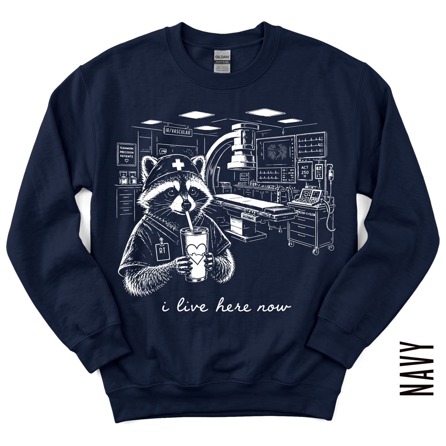 IR VASCULAR RT LIVE HERE GILDAN CREWNECK!