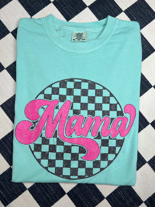 PINK MAMA CHECKERED COMFORT COLOR TEE 🩷