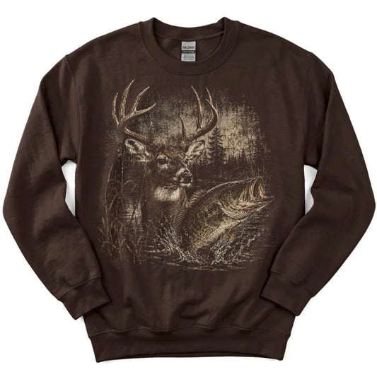 DEER & BASS CREWNECK!