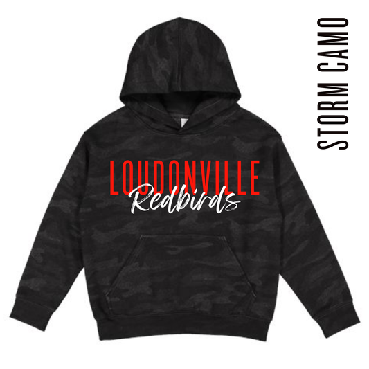 YOUTH CAMO LOUDONVILLE REDBIRD HOODIE