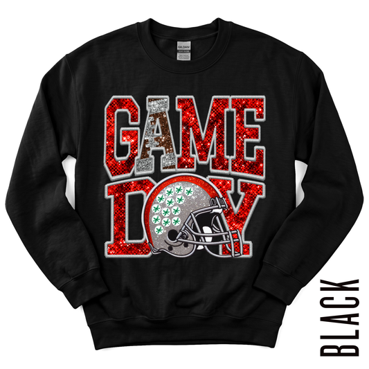 GAME DAY FAUX GLITTER CREWNECK!