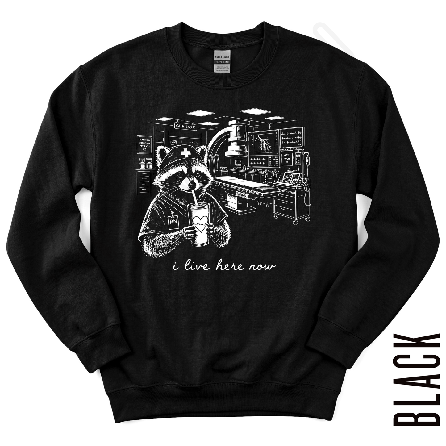 CARDIOLOGY LIVE HERE GILDAN CREWNECK!
