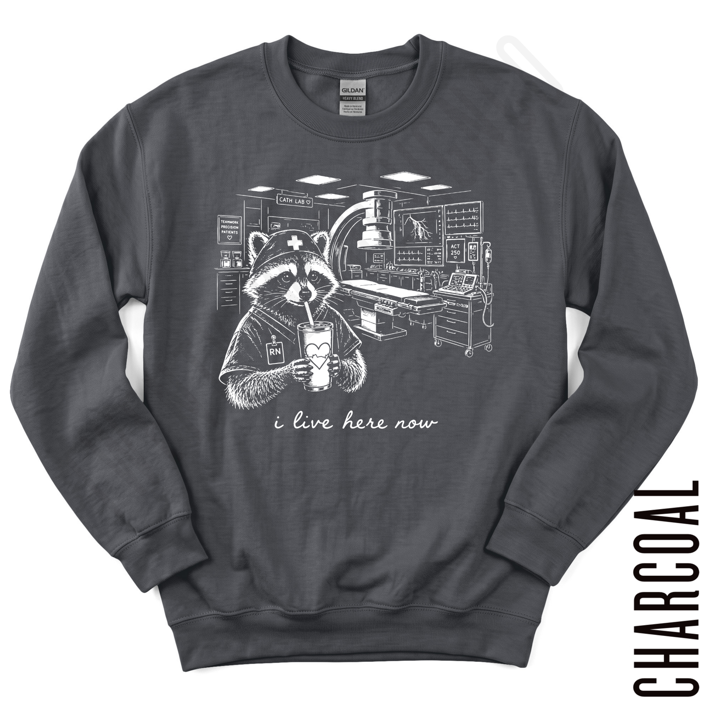 CARDIOLOGY LIVE HERE GILDAN CREWNECK!