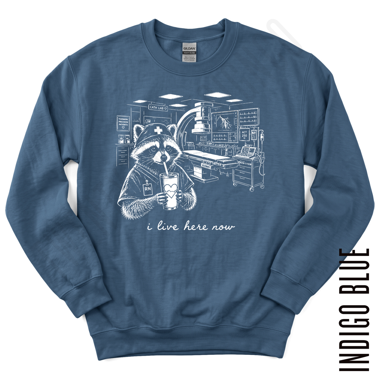 CARDIOLOGY LIVE HERE GILDAN CREWNECK!