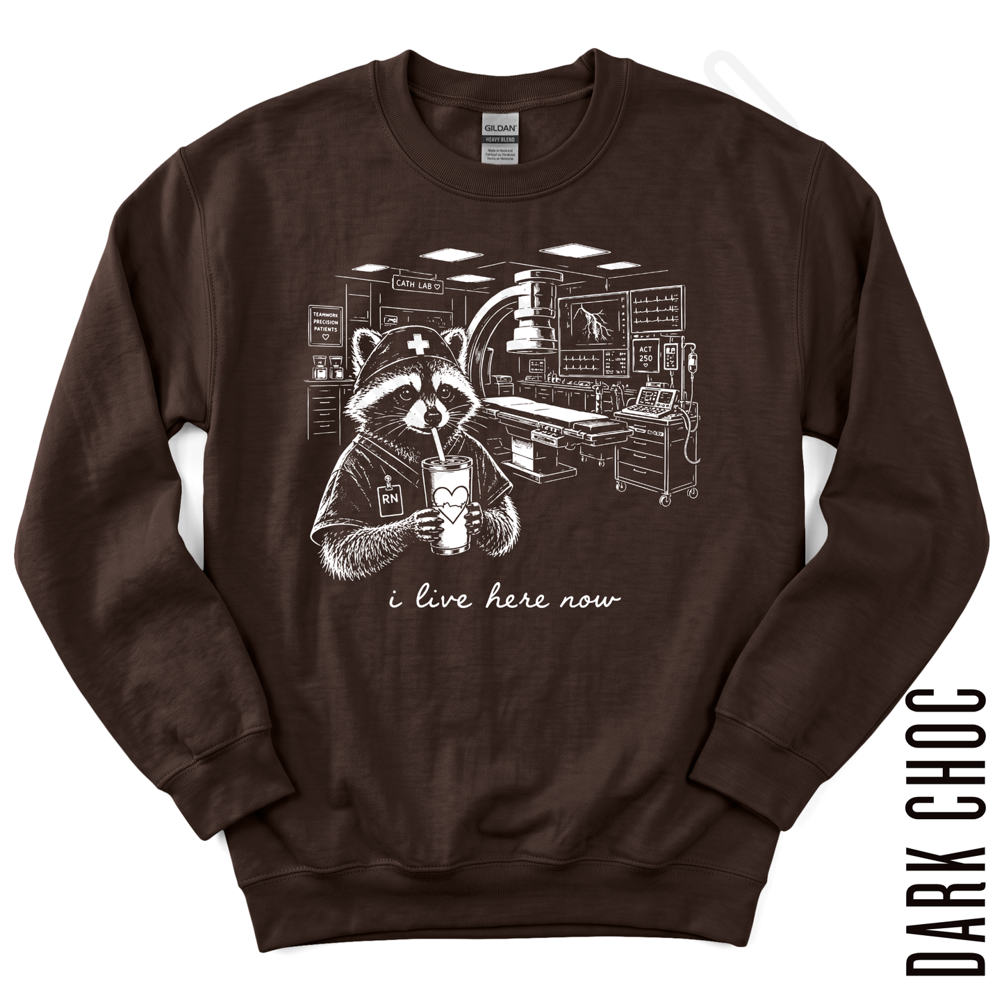 CARDIOLOGY LIVE HERE GILDAN CREWNECK!