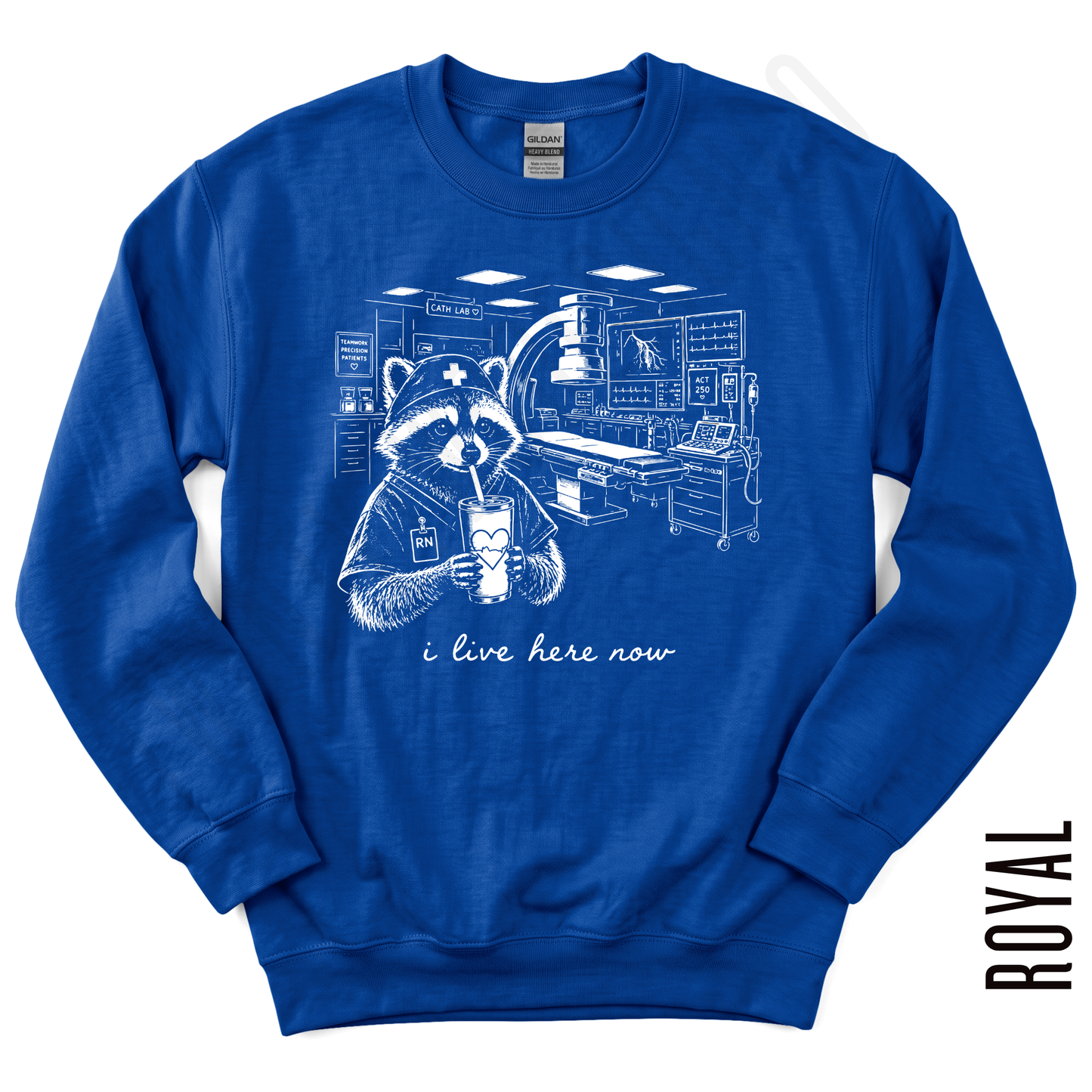 CARDIOLOGY LIVE HERE GILDAN CREWNECK!