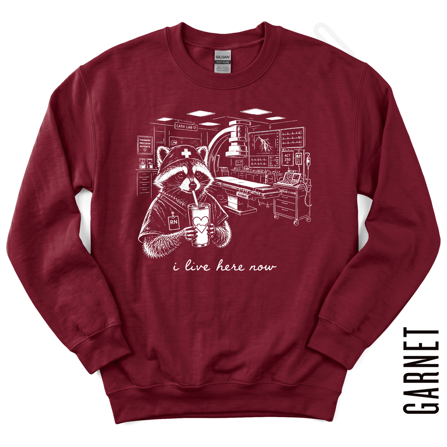 CARDIOLOGY LIVE HERE GILDAN CREWNECK!