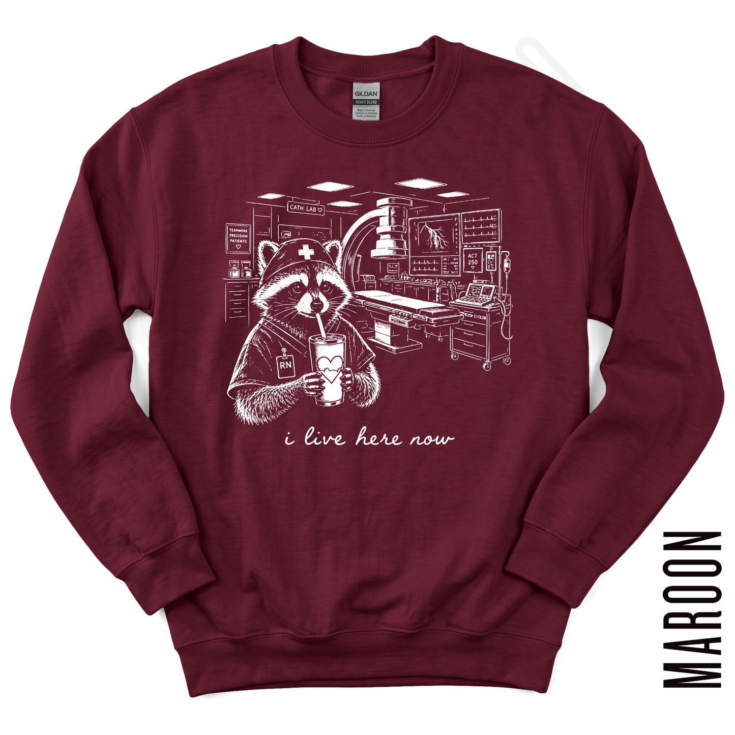 CARDIOLOGY LIVE HERE GILDAN CREWNECK!
