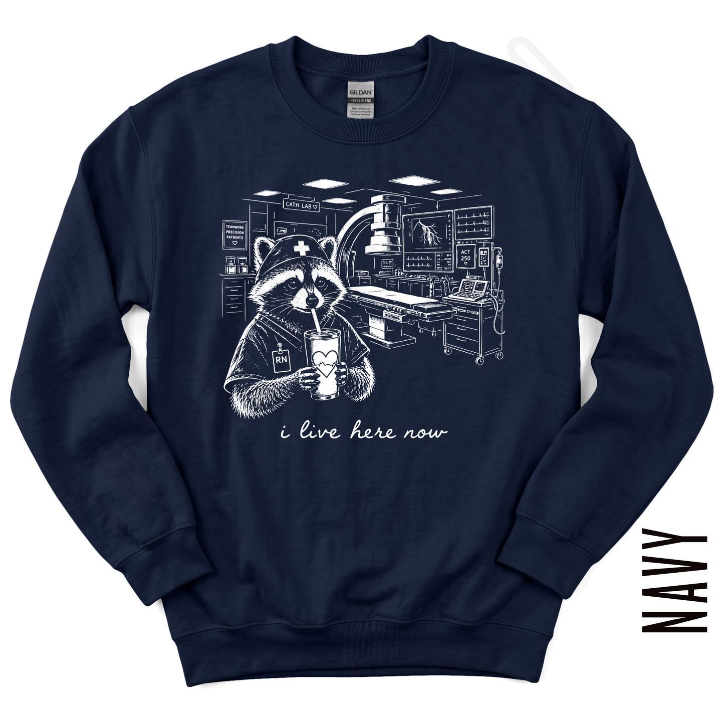 CARDIOLOGY LIVE HERE GILDAN CREWNECK!