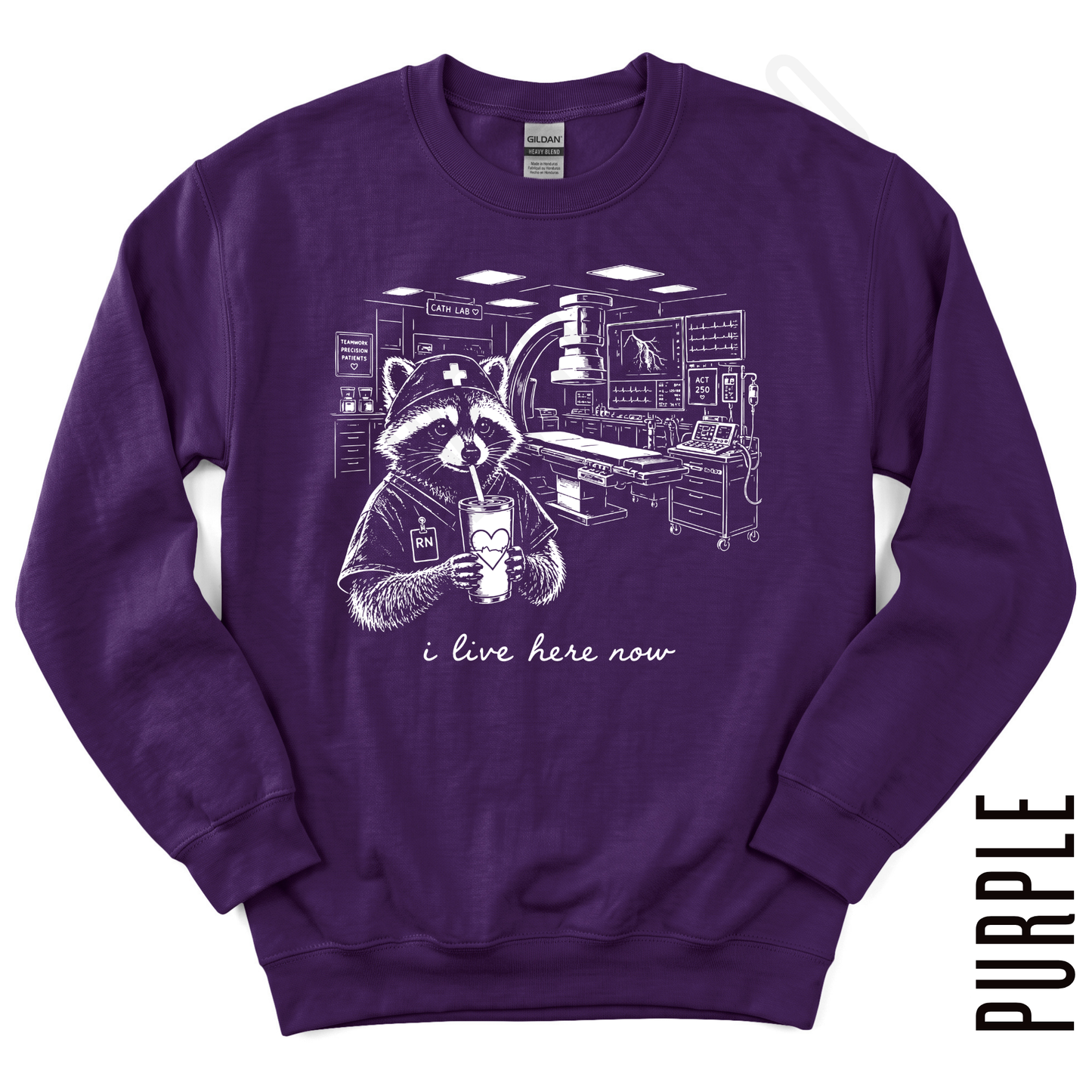 CARDIOLOGY LIVE HERE GILDAN CREWNECK!